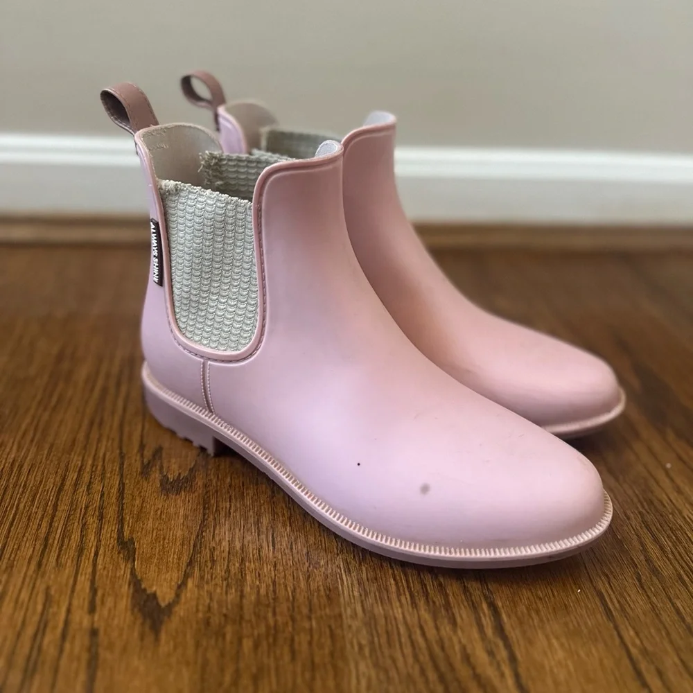 Blush Pink Chelsea Rain Boots – Waterproof Ankle Booties Size 37 (US 6–6.5) - Picture 3 of 9